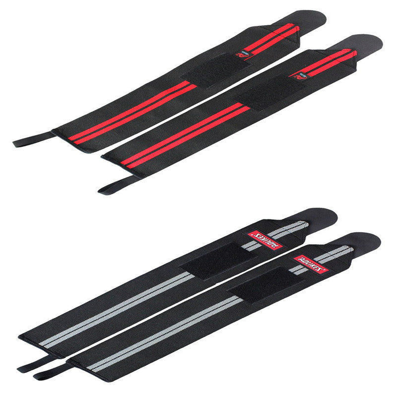 Close-up of Power Wrist Wraps with reinforced thumb loops and Velcro closures