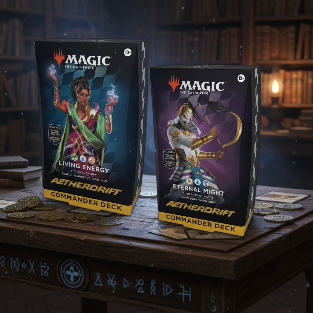 "Ultimate MTG Commander Decks Set of 2 - Aetherdrift DFT Edition, Anime-Inspired Strategy Game for Epic Battles"