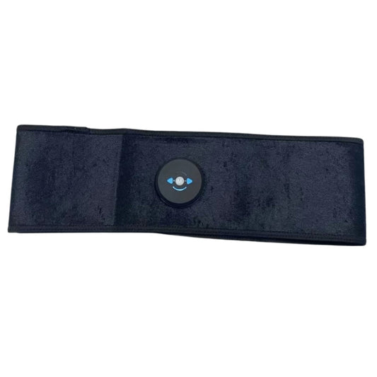 Stimulator Stabilization Belt securing a muscle stimulator during exercise