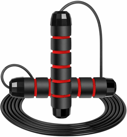 Jump rope with ball bearings and soft EVA foam handles